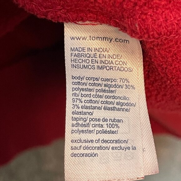Tommy Jeans Mens Activewear Spellout Logo Pullover Hooded Sweatshirt M Red - Picture 12 of 14
